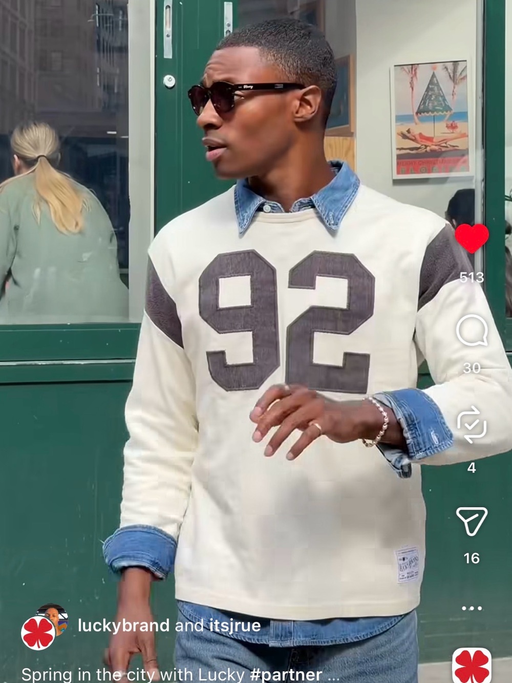 Lucky Brand 92 Vintage Football Tee